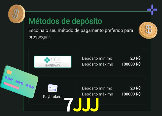 O cassino 7JJJ oferece uma grande variedade de métodos de pagamento